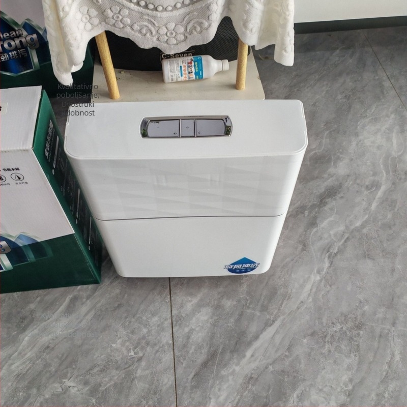 ABS zidni spremnik za klozet za klečanje, 10 L ispiranje, ručni upravljač, odvod pod, modernan minimalistički stil