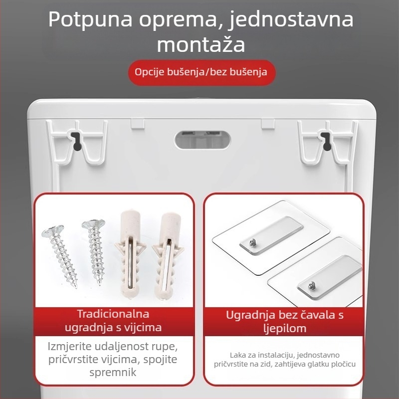 Zidni spremnik vode za klozetski WC za čučanje — PP, 4–7 L ispiranje, ručni upravljač, odvod na pod, model EP02103