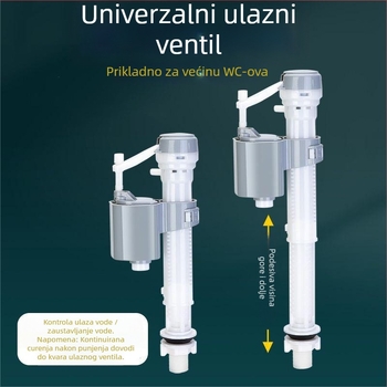 Plastični dovodni ventil za WC spremnik, navojni spoj, ispiranje 3–5 L