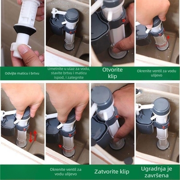 Plastični dovodni ventil za WC spremnik, navojni spoj, ispiranje 3–5 L