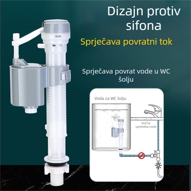 Plastični dovodni ventil za WC spremnik, navojni spoj, ispiranje 3–5 L