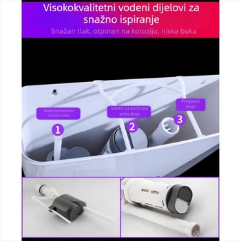 Set spremnika za ispiranje za squat WC, ručno ispiranje, 4 L kapacitet, PP materijal, zidna montaža