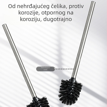 Set četkica za WC od nehrđajućeg čelika s držačem za zid i dugom drškom (0.3 kg)