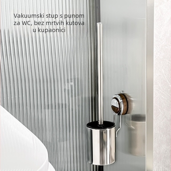 Set četkica za WC od nehrđajućeg čelika s držačem za zid i dugom drškom (0.3 kg)