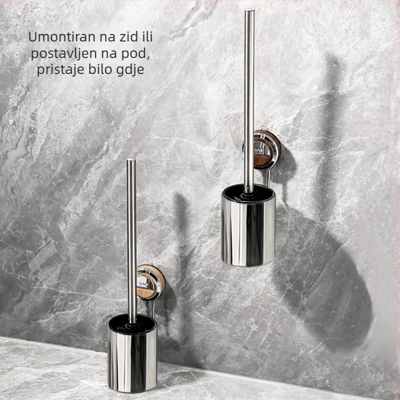 Set četkica za WC od nehrđajućeg čelika s držačem za zid i dugom drškom (0.3 kg)
