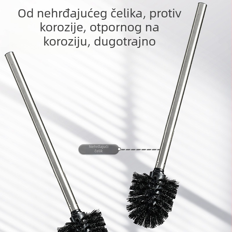 Set četkica za WC od nehrđajućeg čelika s držačem za zid i dugom drškom (0.3 kg)