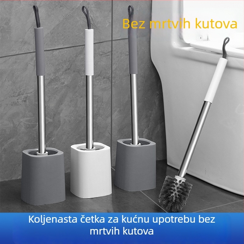 Toaletna četka s dugim drškom, zidni držač, okrugla baza — Independence 4901, nehrđajući čelik