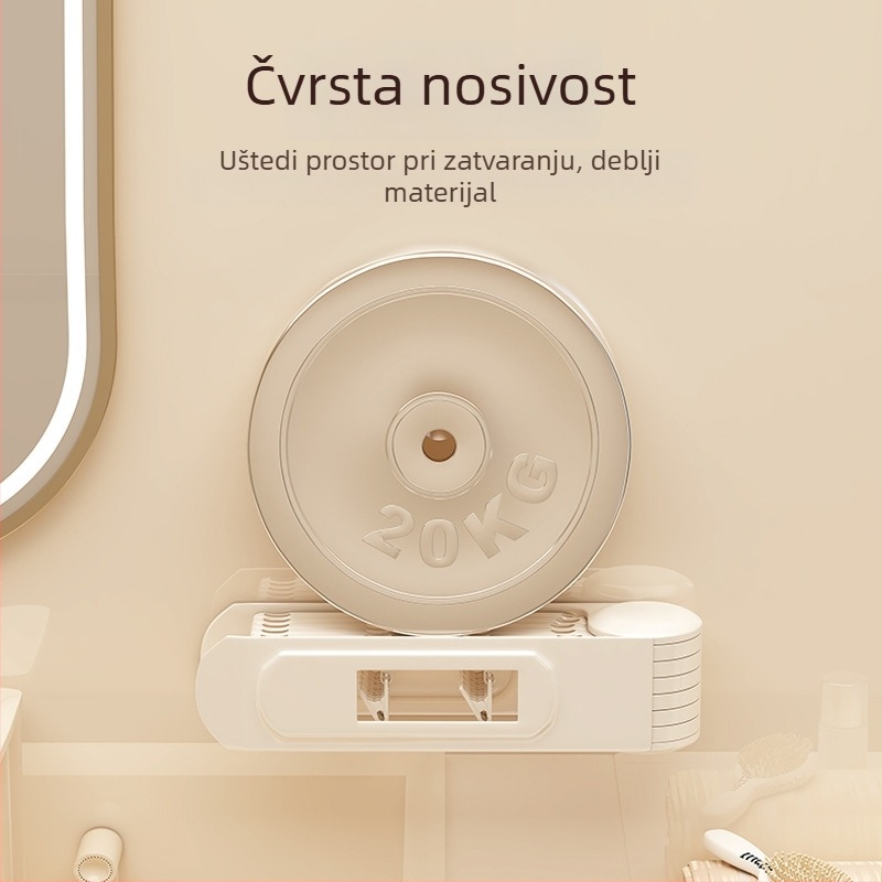 Okretna vješalica za sušenje rublja, 24 klipse, zidna, plastična, za čarape i donje rublje