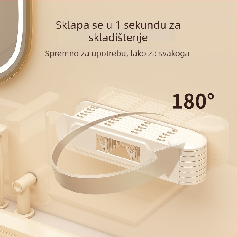 Okretna vješalica za sušenje rublja, 24 klipse, zidna, plastična, za čarape i donje rublje