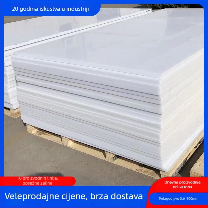 PP plastična ploča, prehrambena kvaliteta; za industriju hrane, kemijsku industriju, uzgoj, graditeljstvo i prijevoz