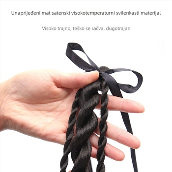 Perika s repom Bear Twisted Braid za žene — dvostruko uvijene pletenice, sveučilišni stil, kosa od žice visoke temperature