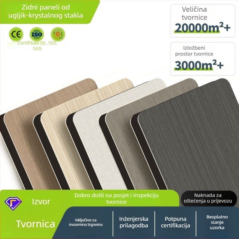 Zidni panel s drvenim uzorkom – Carbon Crystal veliki panel, PVC, zvučna izolacija 20 dB, toplinska vodljivost 0.125 W/mK