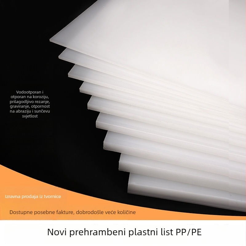 Polipropilenska plošča – prehrambena razred, trdi plastični materijal, otporan na habanje, inženjerska plastika za štancanje