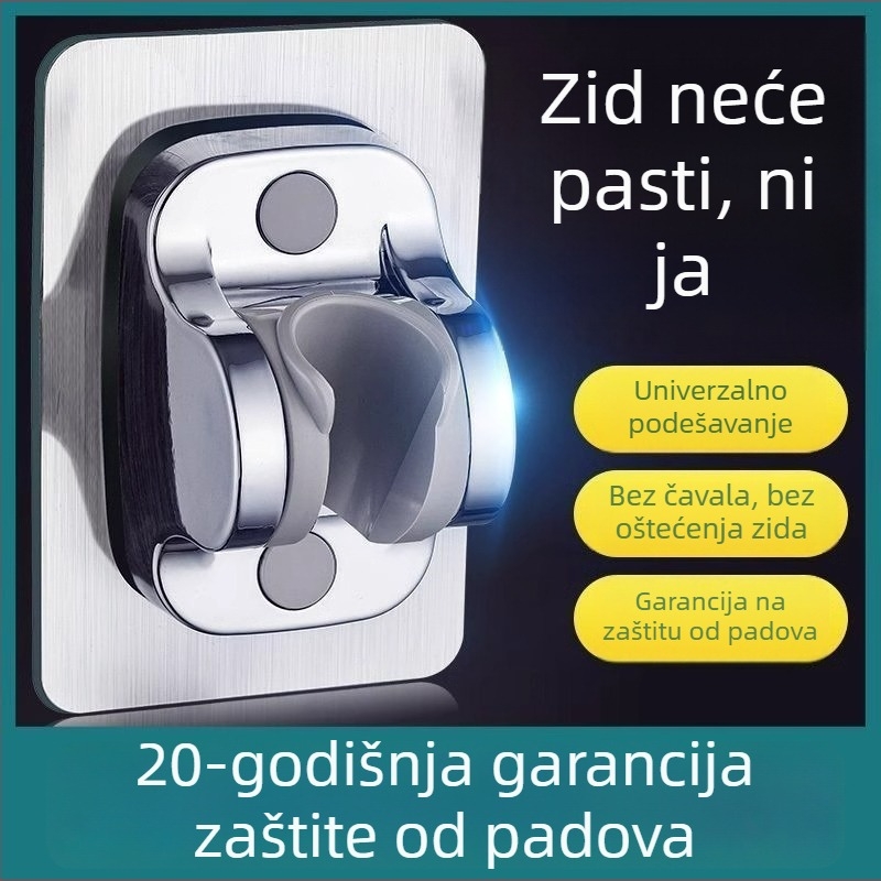 Držač za tuš glavu bez bušenja, zidni usisni držač, ABS materijal, moderni minimalistički stil, jednostupanjski kupaonski policu