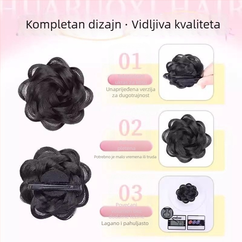 Parika s kopčom ruže — Model Rose Hair Clip, Materijal kose: visoko temperaturna svila, Obrada: mehanička, Ne može biti bojana
