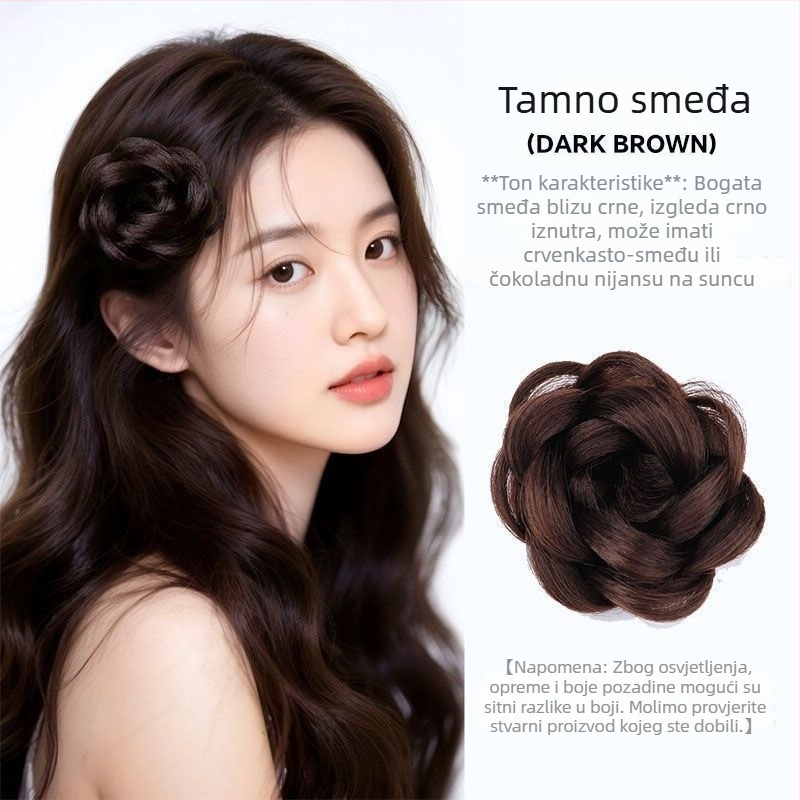 Parika s kopčom ruže — Model Rose Hair Clip, Materijal kose: visoko temperaturna svila, Obrada: mehanička, Ne može biti bojana