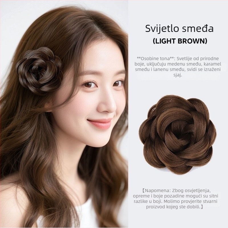 Parika s kopčom ruže — Model Rose Hair Clip, Materijal kose: visoko temperaturna svila, Obrada: mehanička, Ne može biti bojana