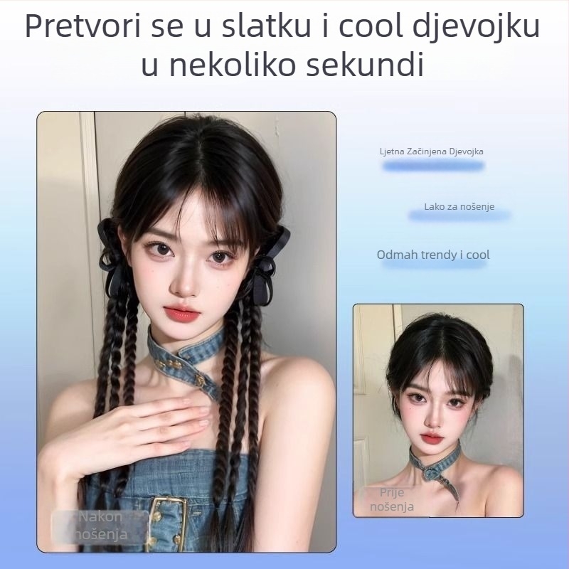 Dodaci za kosu: pletenica s mašnicom — visoko temperaturna žica, model: mala mašna boxing pletenica