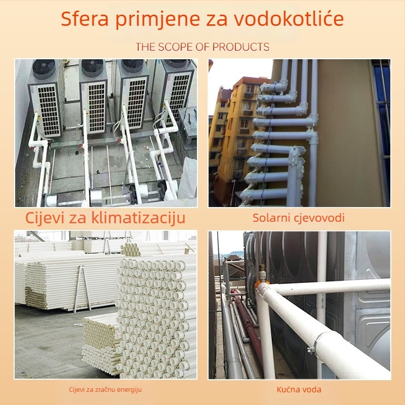 Cijev od nehrđajućeg čelika s poliuretanskom izolacijom, integrirana za vanjsku gradnju, po narudžbi; Izolacija: Poliuretanski; Toplinski vodljivost: 0,0209 W/mK; Gustoća poliuretana: 40–60 kg/m³; Podrijetlo: Wuhu