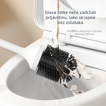 Električna četka za WC s zidnim nosačem, model MZ-008, mehanički rad, USB punjenje, bez timera