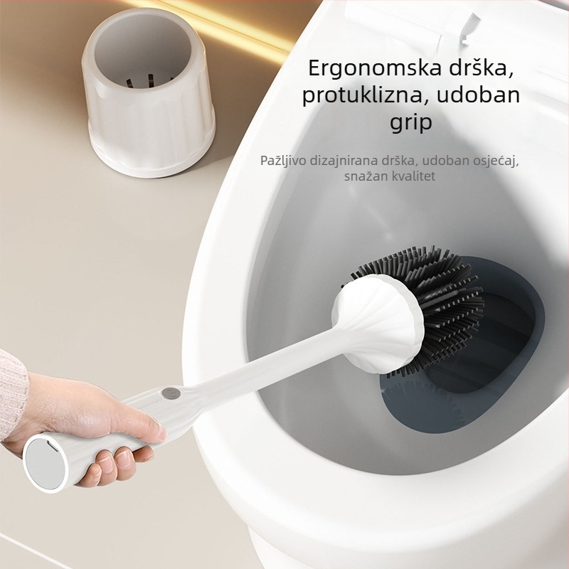 Električna četka za WC s zidnim nosačem, model MZ-008, mehanički rad, USB punjenje, bez timera