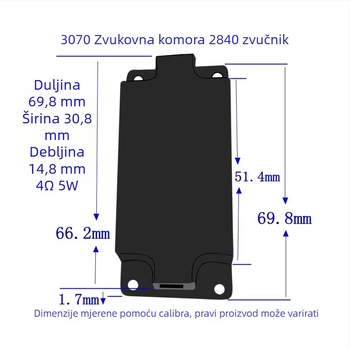 Pravokutno kućište zvučnika 3070, koaksijalna složena konstrukcija, papirnata diafragma, unutarnji magnetski tip, frekvencijski raspon 50-30000 Hz