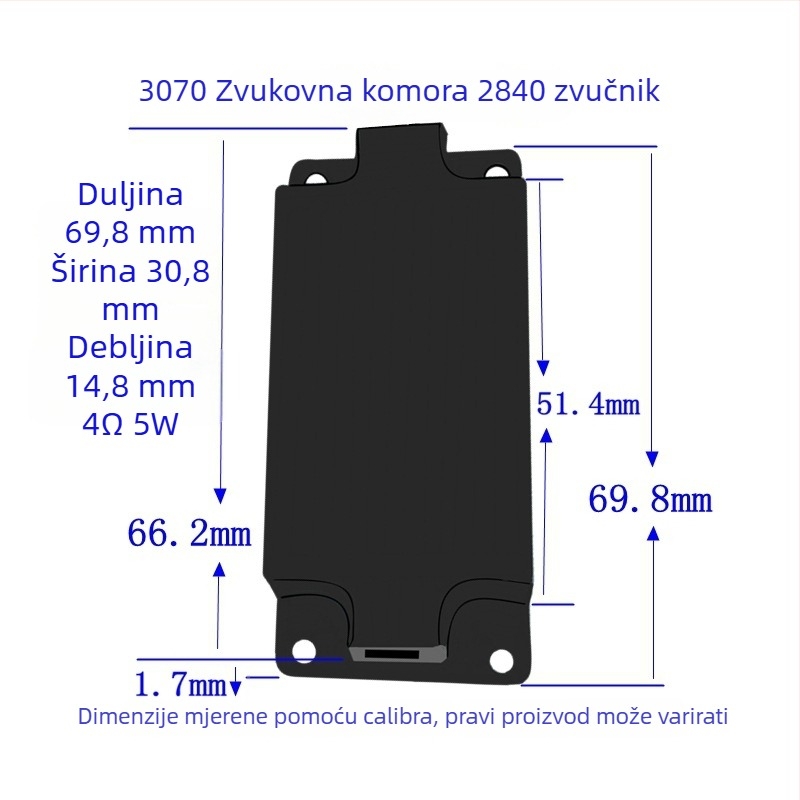 Pravokutno kućište zvučnika 3070, koaksijalna složena konstrukcija, papirnata diafragma, unutarnji magnetski tip, frekvencijski raspon 50-30000 Hz