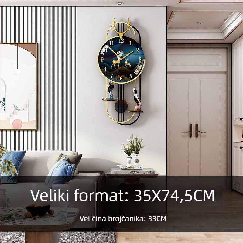 Moderne ovalni zidni sat s mehanizmom JPOK T3, brojčanik od pleksiglasa, napajanje baterijom