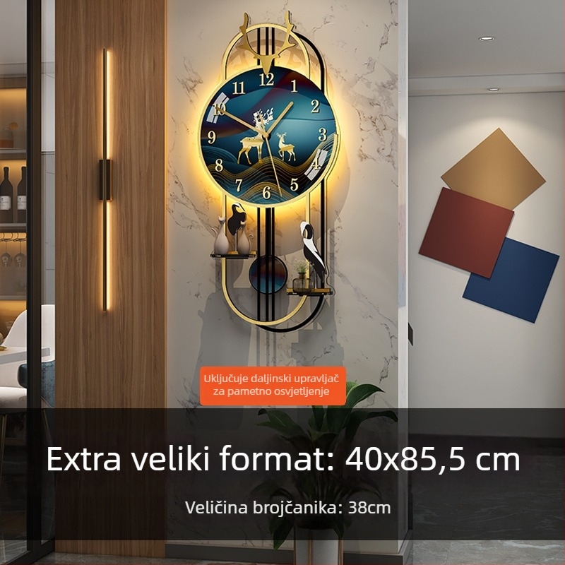 Moderne ovalni zidni sat s mehanizmom JPOK T3, brojčanik od pleksiglasa, napajanje baterijom