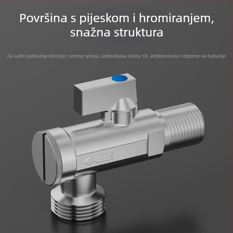 Bakreni kutni ventil visoke propusnosti za pametne toalete, s filtrnom mrežom, model 2119A, CE certifikat.