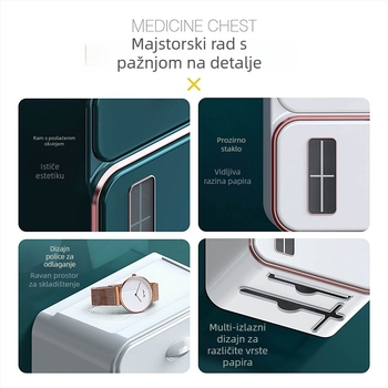 Zidna kutija za toaletni papir, bez bušenja, vodootporna, plastična (model 6252)