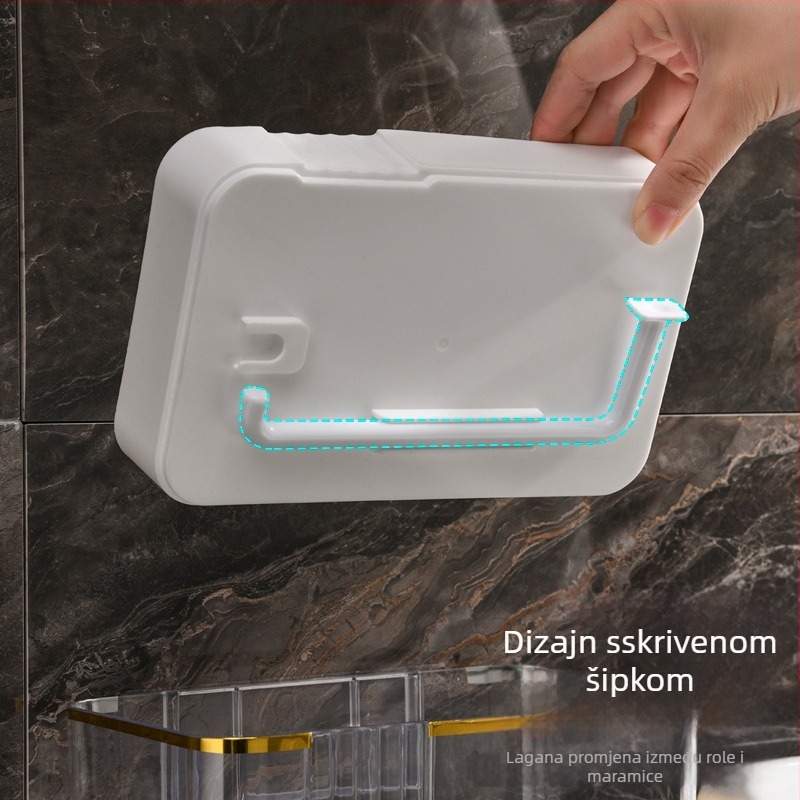 Zidni držač toaletnog papira Morning Dream Jia, plastični, glatka površina, kvadratnog oblika