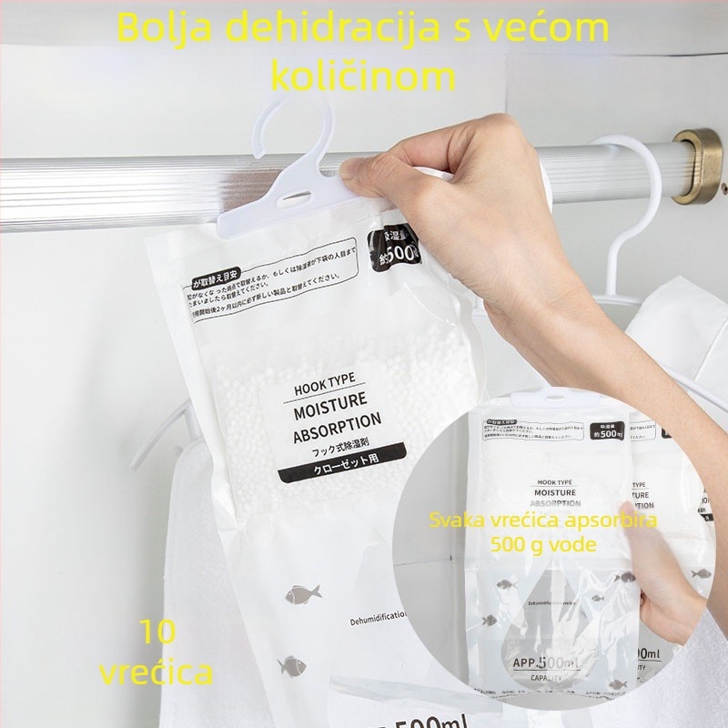 Garderobni odvlaživač i desikant, viseći vertikalni dizajn, protiv plijesni, apsorbira vlagu za unutarnju upotrebu