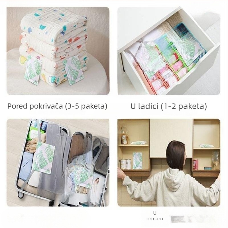 Torba za dehumidifikaciju s blokom vapna za unutarnju upotrebu — može se objesiti, pogodna za sobe, garderobe i domove