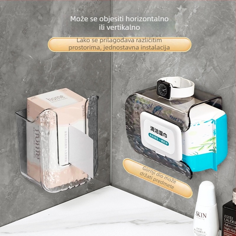 Kutija za maramice, zidna, svijetlo luksuzni stil, PET materijal, višestruka namjena (Porijeklo Zhejiang; PET materijal; zidna; svijetlo luksuzni stil; višestruka namjena)