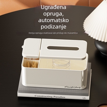 Kutija za papirnate maramice za dnevni boravak, moderni minimalistički dizajn, ABS plast, višestruka namjena, kompatibilna s odvojivim maramicama, prilagodljiva