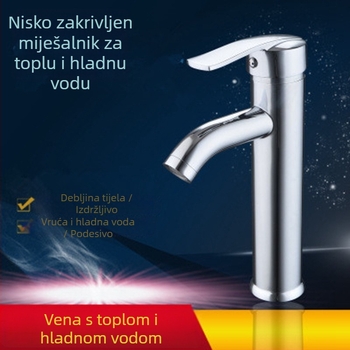 Morning Dew bakreni miješajući slavine za umivaonik – toplu i hladnu, pločasti montaža, keramički kartridž, 0–90°C, 10 MPa