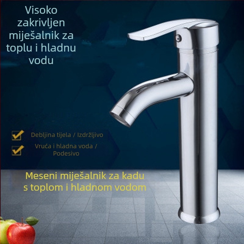 Morning Dew bakreni miješajući slavine za umivaonik – toplu i hladnu, pločasti montaža, keramički kartridž, 0–90°C, 10 MPa