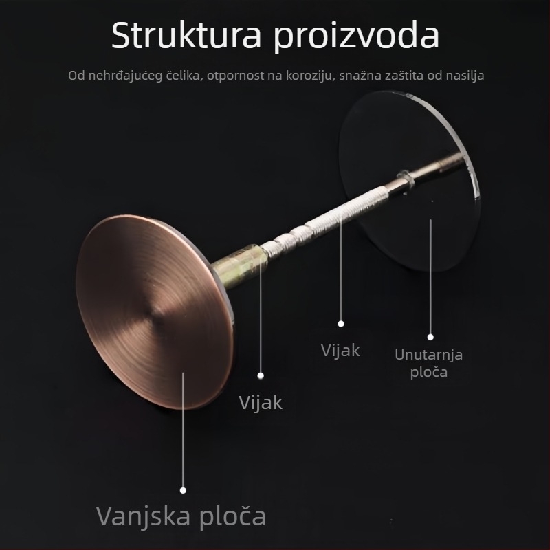 Poklopac rupe na vratima od nehrđajućeg čelika – za protuprovalna vrata i drvena vrata, težina 0,4, model: poklopac rupe, stil: moderan minimalistički