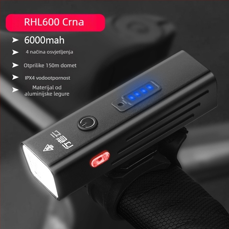 Svjetlo za bicikl od aluminijske legure, USB punjenje, vodootporno, za noćnu vožnju na planinskom biciklu