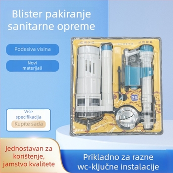 Xinshengjie Set fitinga za spremnik toaleta — univerzalni ventili: dovod vode, plovujući ventil, ventil za ispiranje, odvodni ventil, plastični
