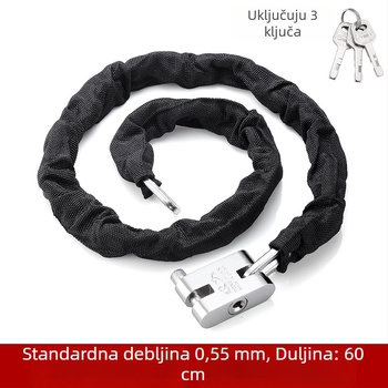 Yaxin lančani katanac, mangan čelik, za bicikle, motocikle i električna vozila, moderan minimalistički dizajn