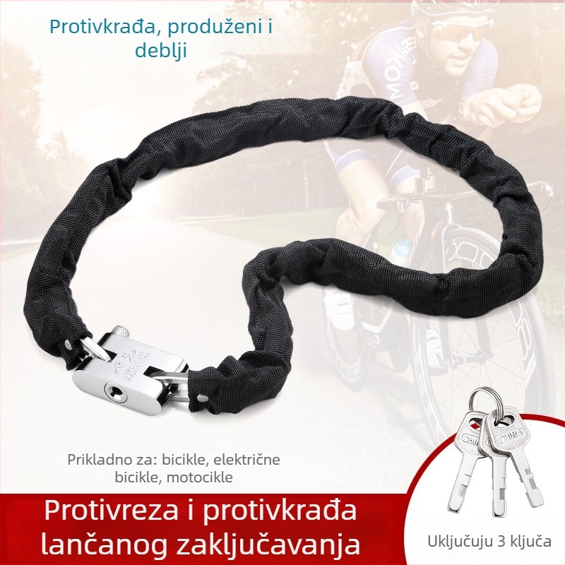 Yaxin lančani katanac, mangan čelik, za bicikle, motocikle i električna vozila, moderan minimalistički dizajn