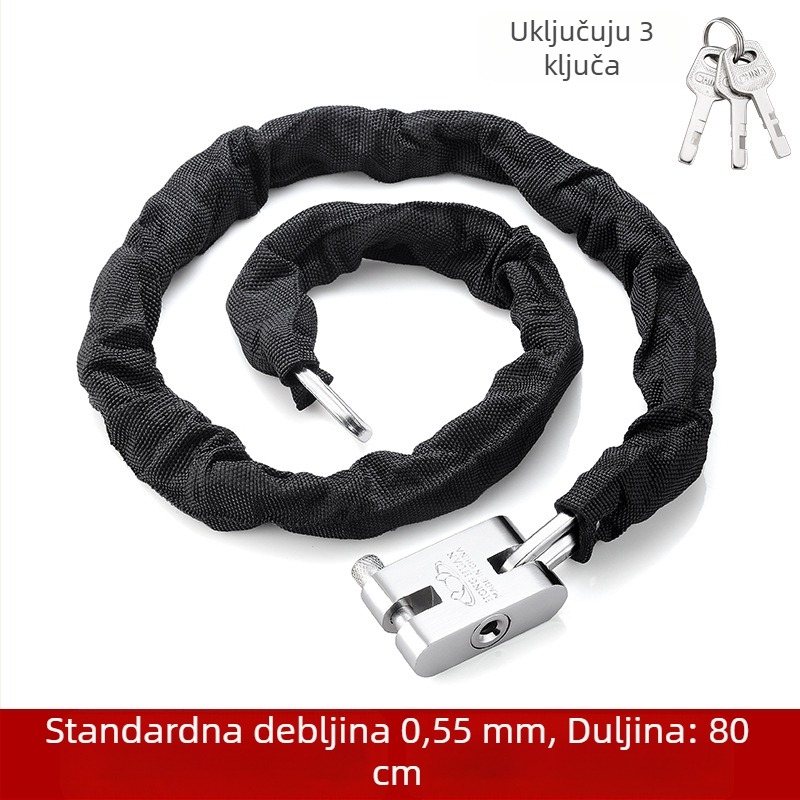 Yaxin lančani katanac, mangan čelik, za bicikle, motocikle i električna vozila, moderan minimalistički dizajn