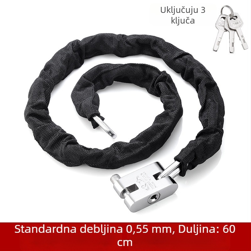 Yaxin lančani katanac, mangan čelik, za bicikle, motocikle i električna vozila, moderan minimalistički dizajn