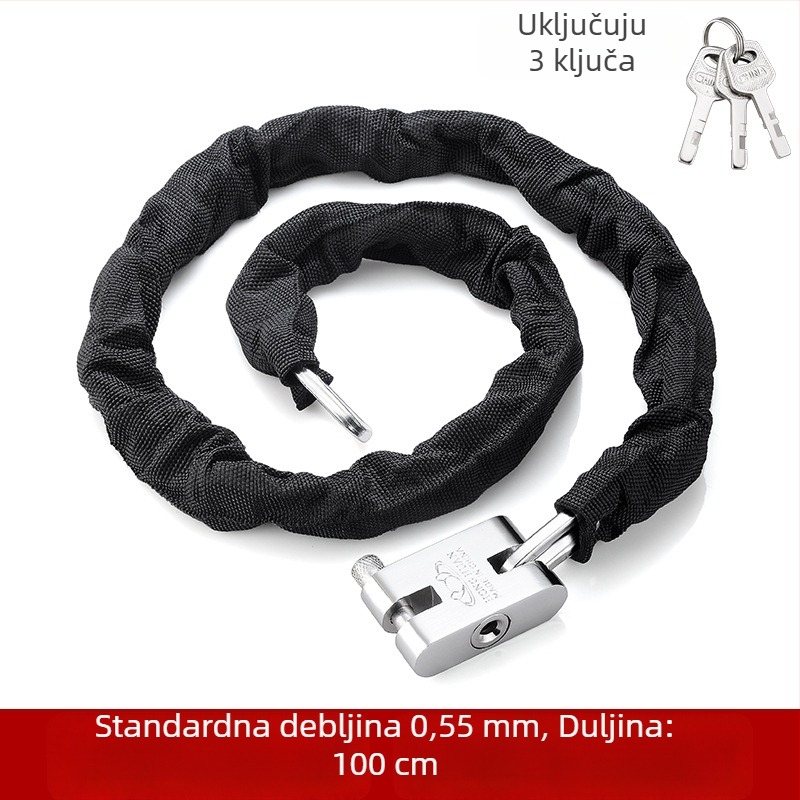 Yaxin lančani katanac, mangan čelik, za bicikle, motocikle i električna vozila, moderan minimalistički dizajn