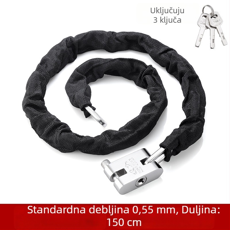 Yaxin lančani katanac, mangan čelik, za bicikle, motocikle i električna vozila, moderan minimalistički dizajn