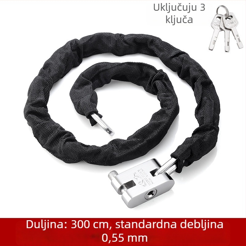 Yaxin lančani katanac, mangan čelik, za bicikle, motocikle i električna vozila, moderan minimalistički dizajn