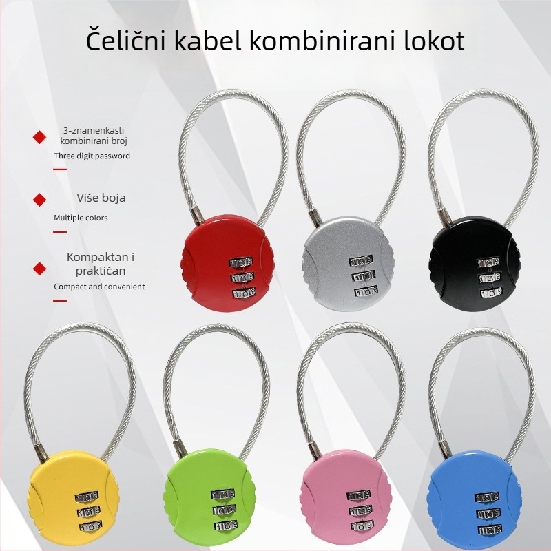 Kombinirana brava s U-oblikovanom žicom, cinkovog legura – mini brava za torbe, ruksake i kutije za olovke