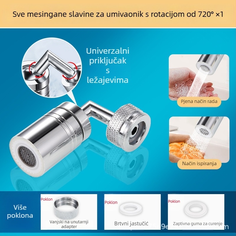 Proširivač unutarnjeg navoja slavine – bakreni aerator, adapter, moderni minimalistički stil